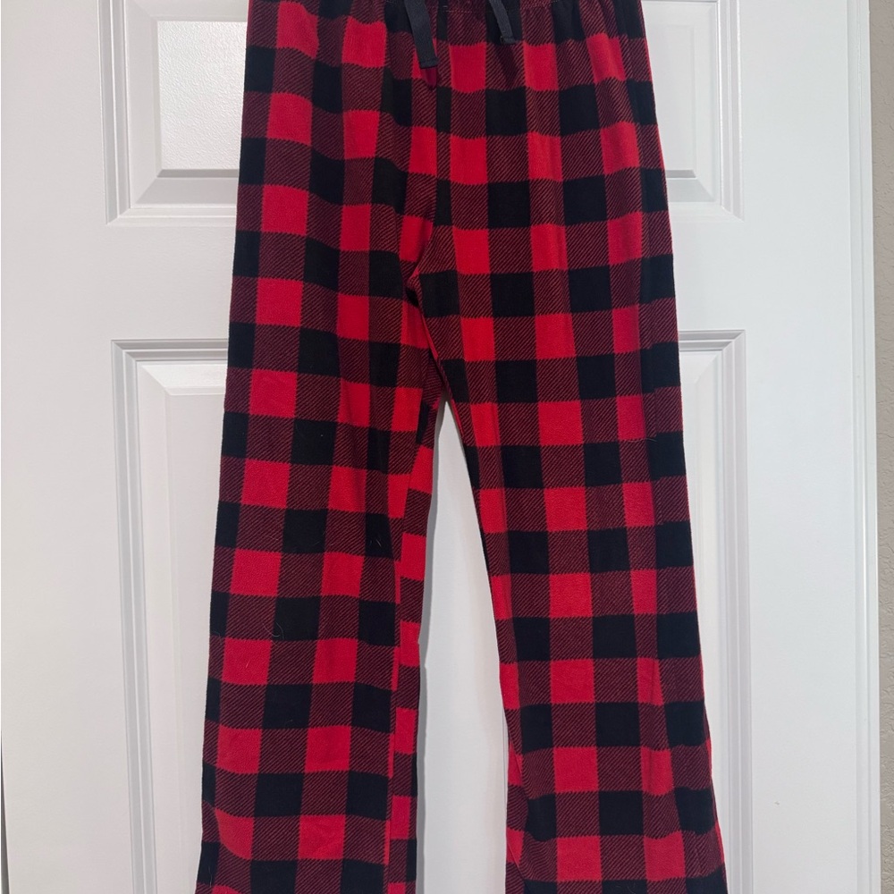 Kids Plaid Pajama Bottoms - Red and Black